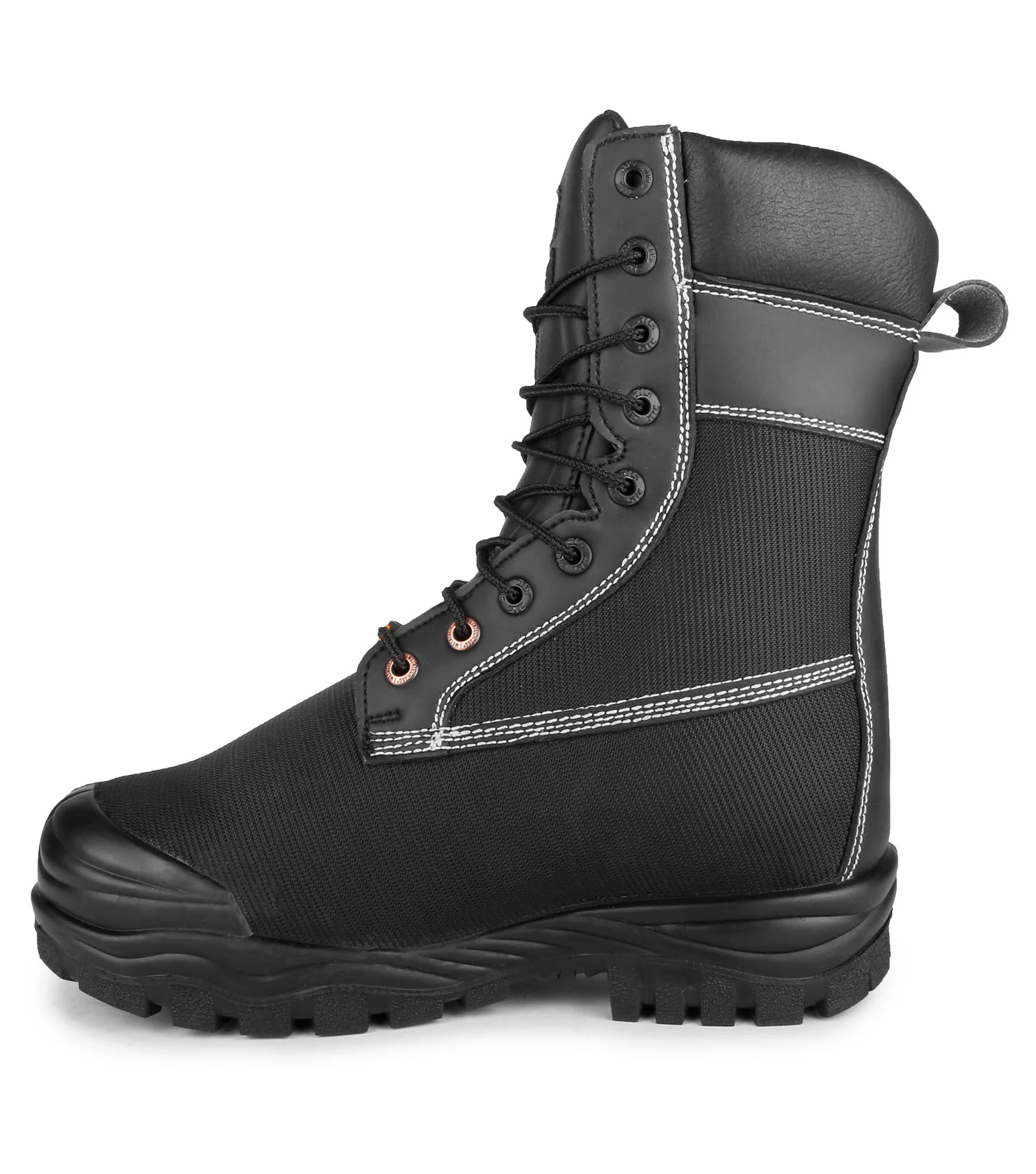 Larch, Black | 9" Nylon Work Boots | Internal Metguard Protection - Image 3